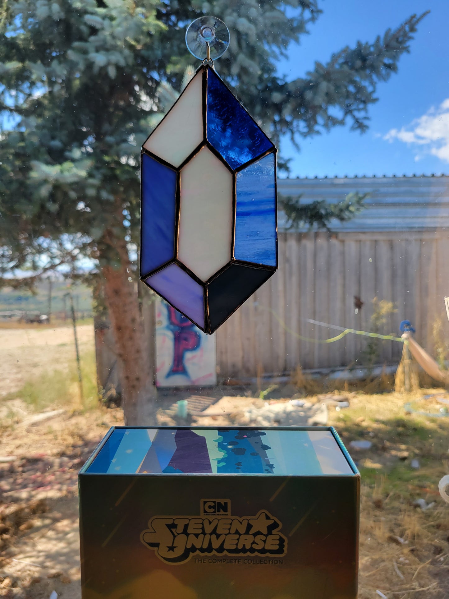Larimar's Gem Steven Universe Stained Glass Suncatcher