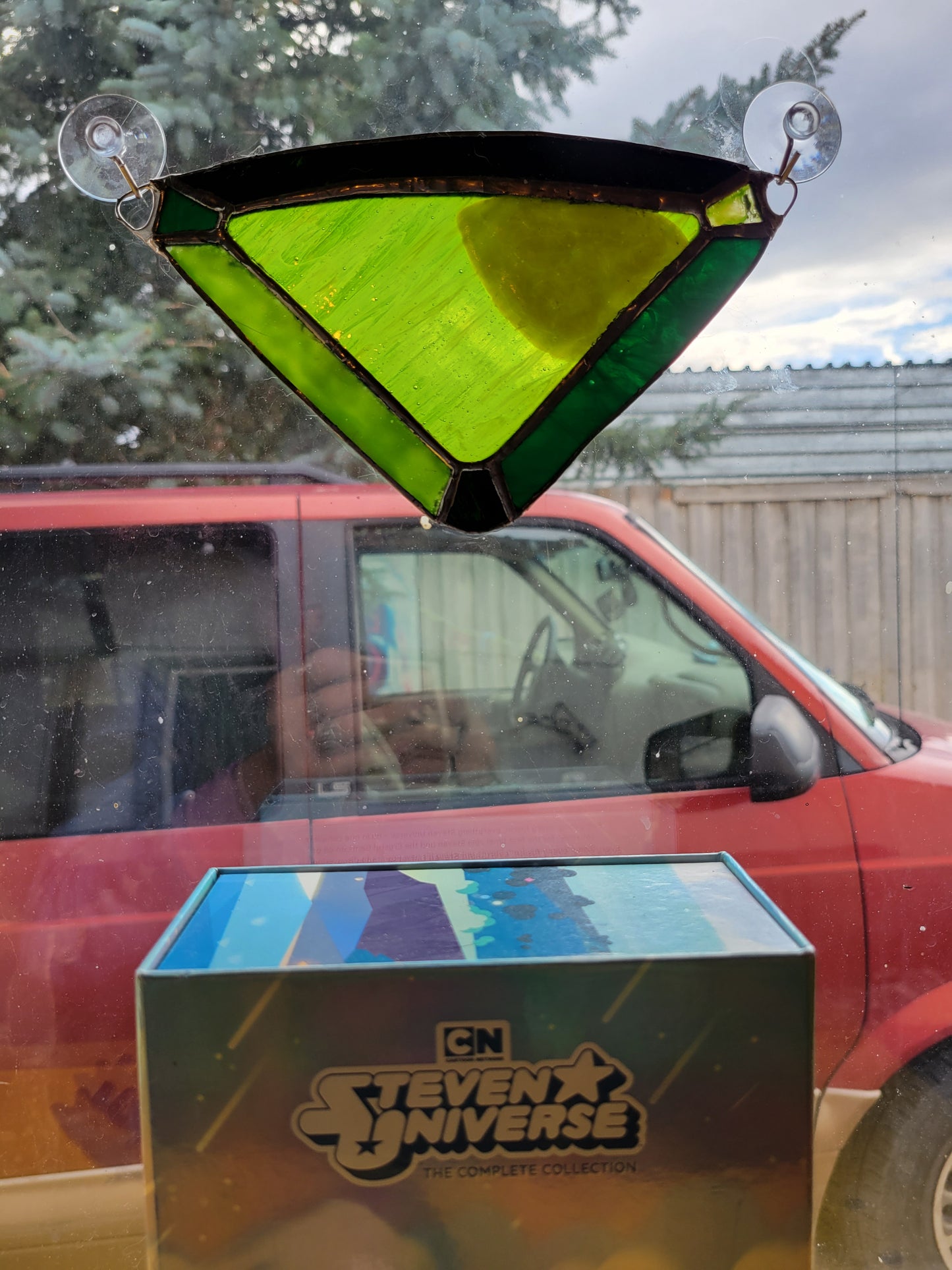 Peridot's Gem Steven Universe Stained Glass Suncatcher