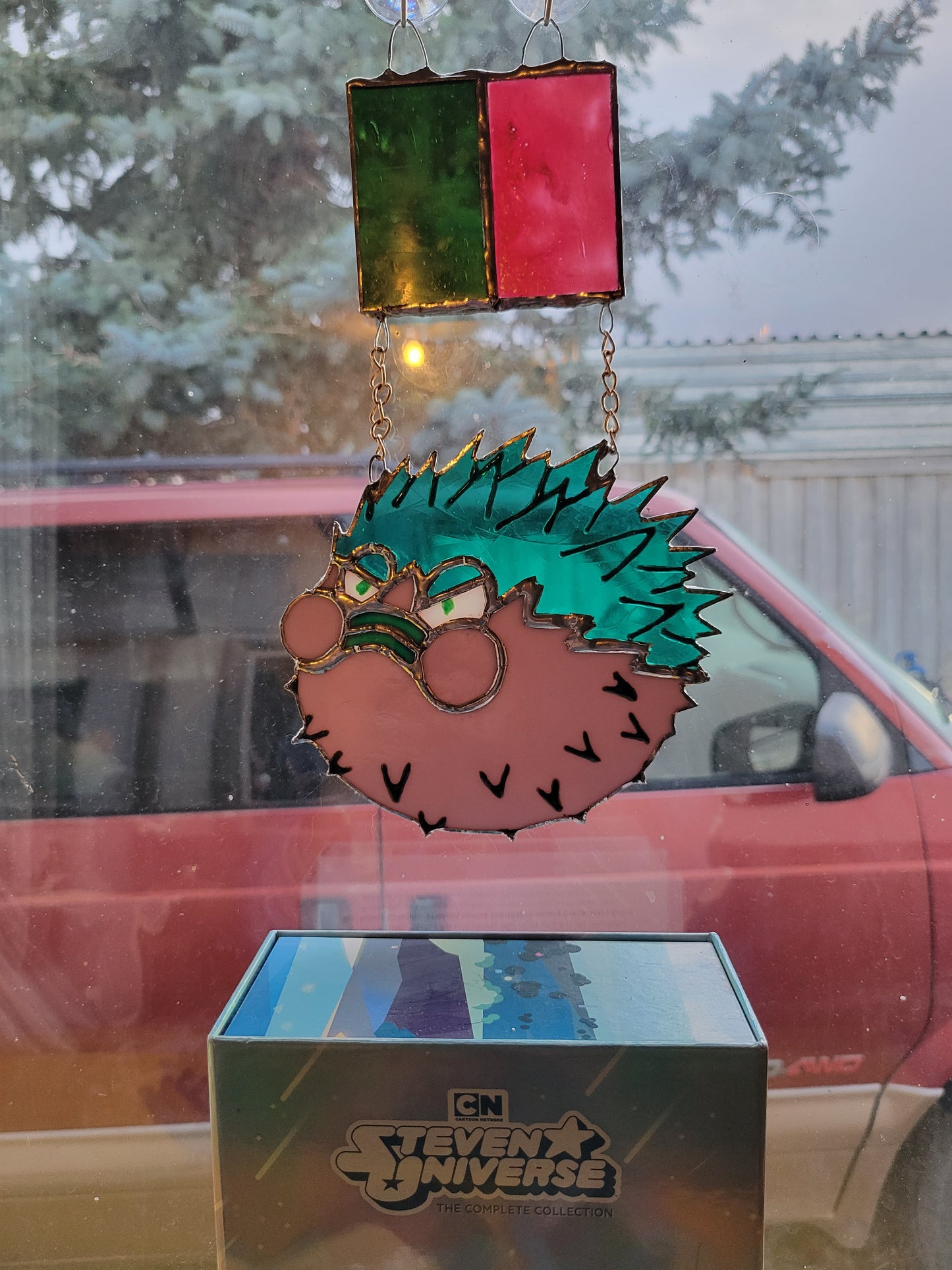 Watermelon Tourmaline's Gem Steven Universe Stained Glass Suncatcher