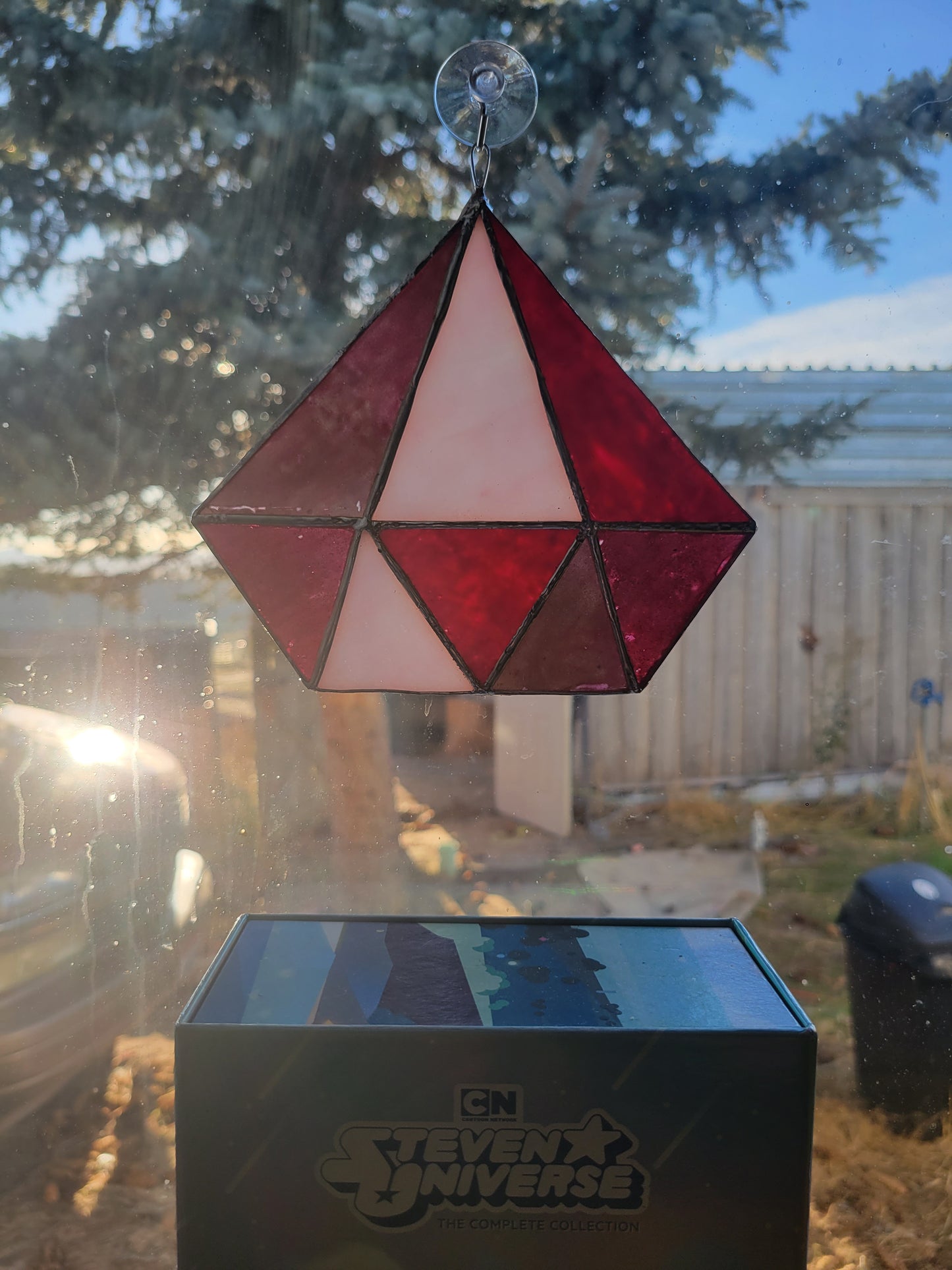 Pink Diamond's Gem Steven Universe Stained Glass Suncatcher