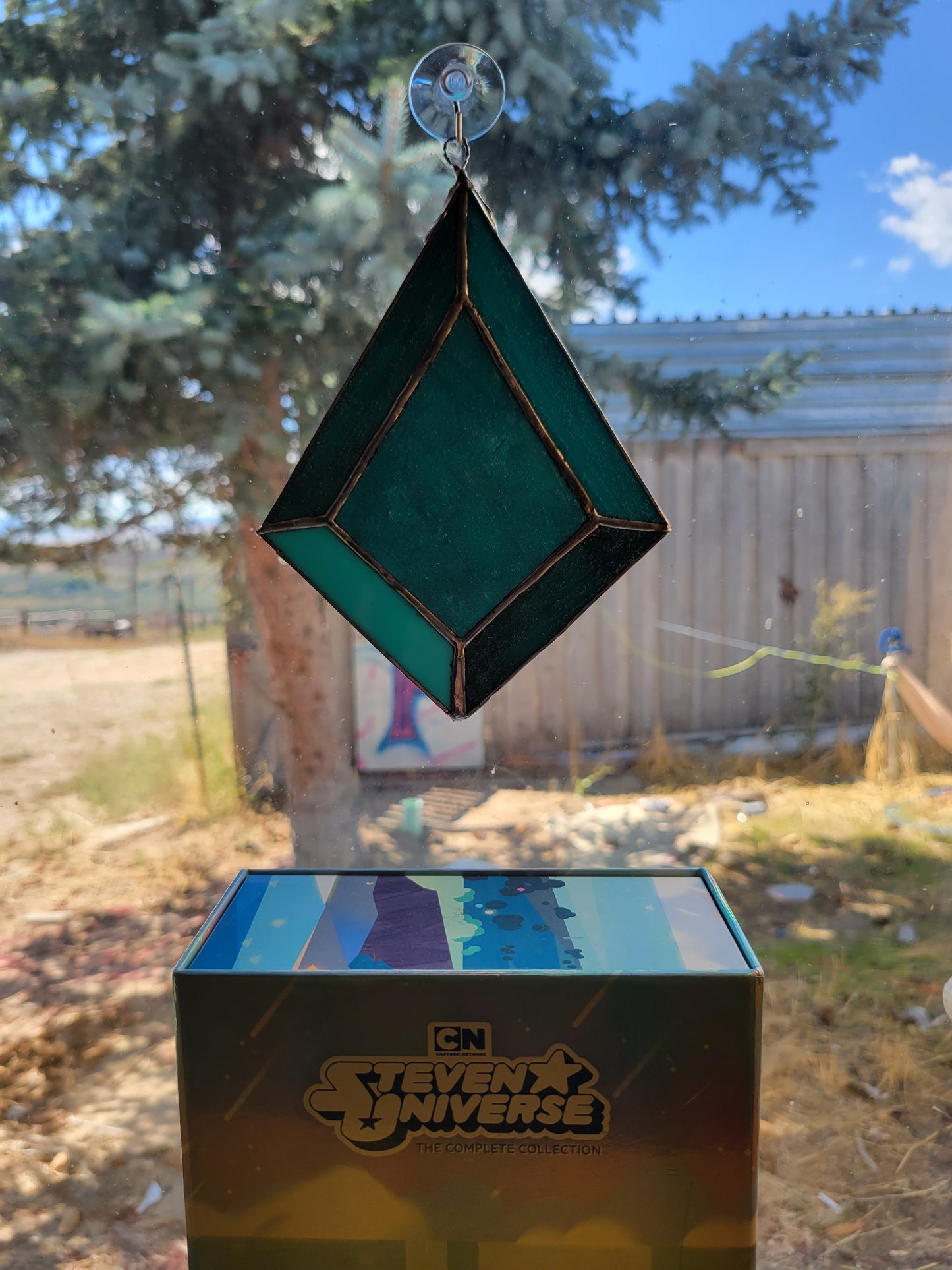 Blue Diamond's Gem Steven Universe Stained Glass Suncatcher